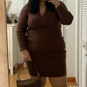 Fashion nova brown knit dress